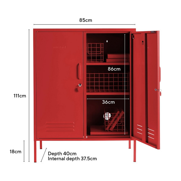mustard made midi locker poppy MI PO internal dimensions