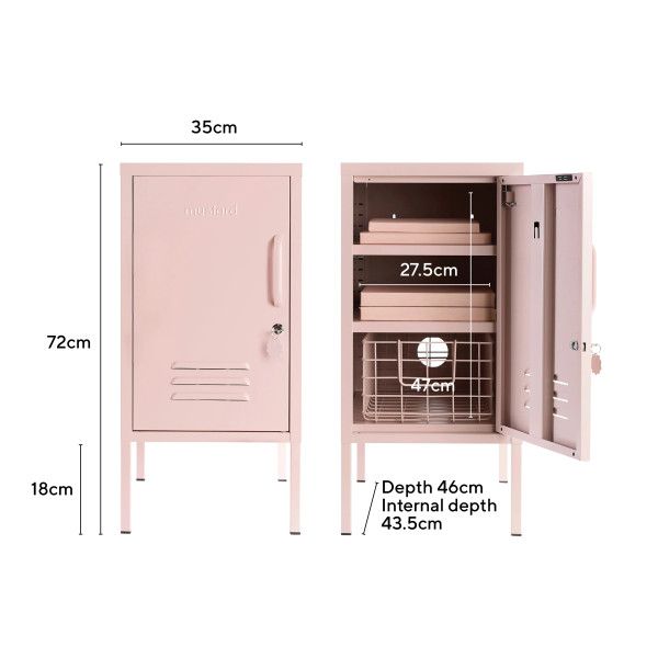 mustard made shorty locker blush SH BL internal dimensions